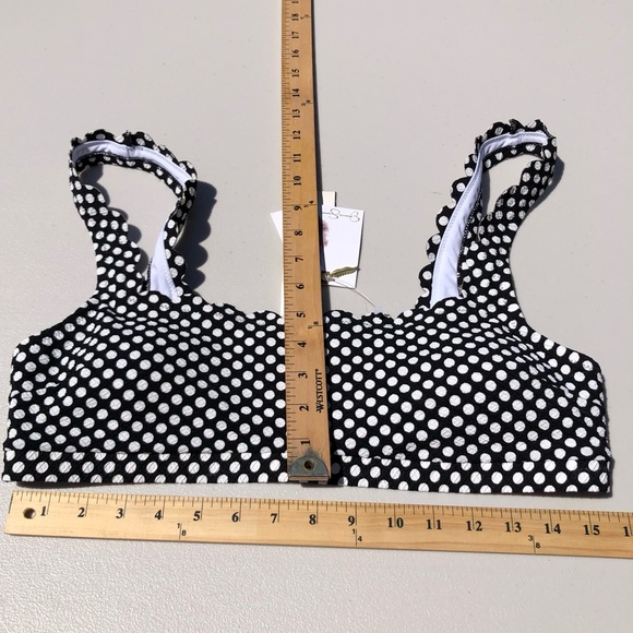 NWT Jessica Simpson Swimsuit Bathing Suit Bikini Top Textured Polka Dot L - Picture 7 of 10